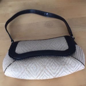 CreamColored and Black Strap and Trim